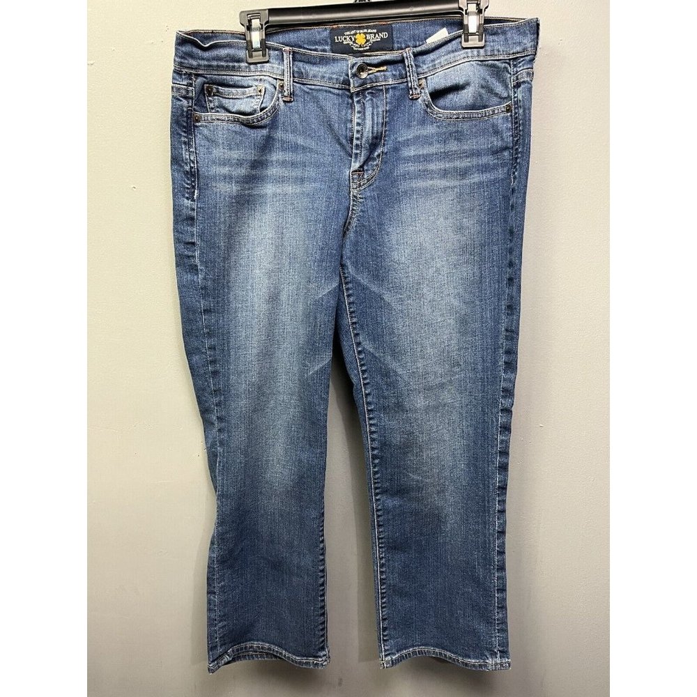 Lucky Brand Sweet N Crop Denim Mid Rise Blue Jeans Stretch  Womens Size 12/31